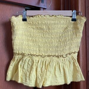 Urban Outfitters Yellow Smocked Tube Top
